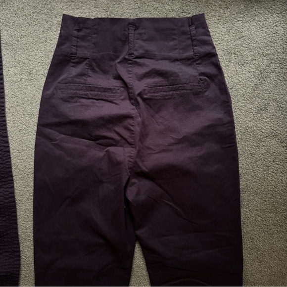 NWT H&M Logg Black Cotton Retro Vintage Style Pleated Cotton Chino Pants Size 2 - Picture 3 of 4